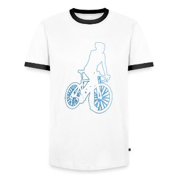 Vélo de route Vélo de route Vélo de route - T-shirt contrasté Homme - blanc/noir - Devant - AI Model Female 172 light (172cm) & AI Model Male 178 dark (178cm)