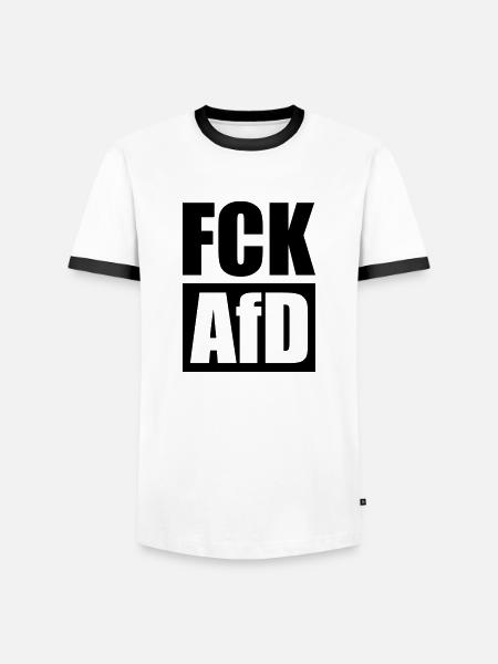 Fuck AFD - Männer Kontrast-T-Shirt - Weiß/Schwarz