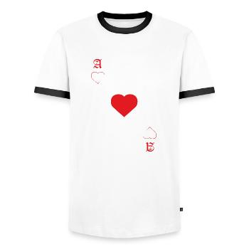 Ass Karte Herz Glück Liebe Geschenk Freude - Männer Kontrast-T-Shirt - Weiß/Schwarz - Vorne - AI Model Female 172 light (172cm) & AI Model Male 178 dark (178cm)