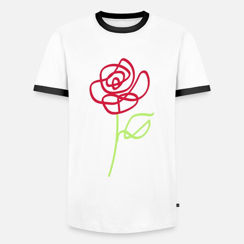 rose - Men's Ringer Shirt - white/black