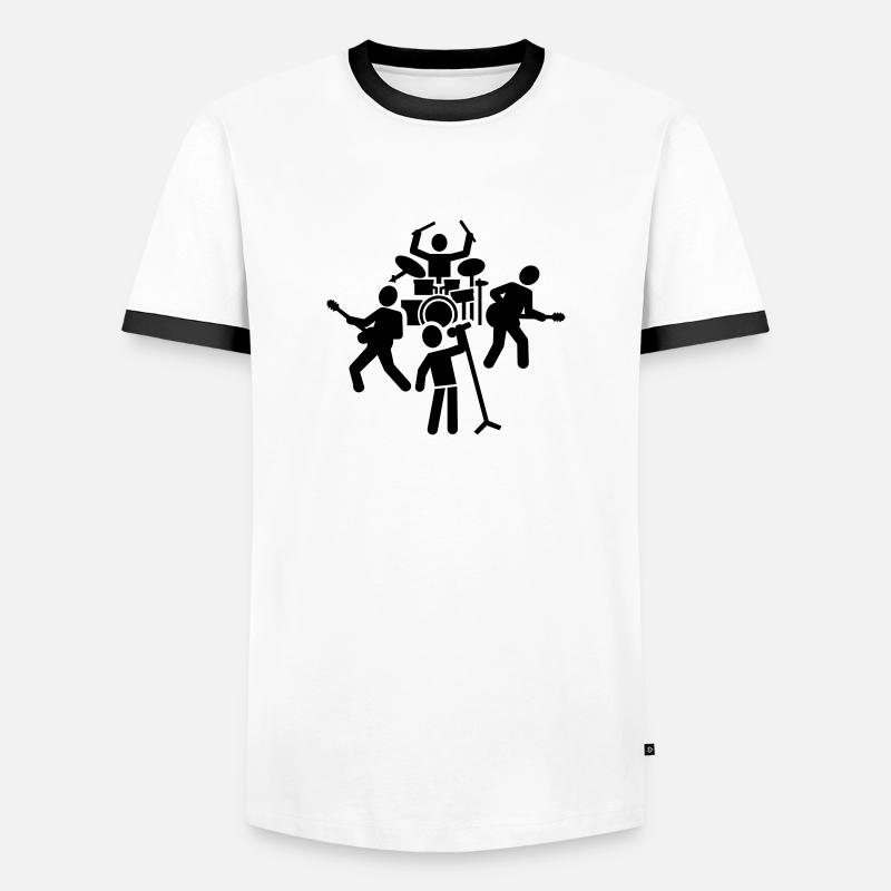 Band - Men's Ringer Shirt - white/black