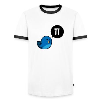 Tweet - Men's Ringer Shirt - white/black - Front - AI Model Female 172 light (172cm) & AI Model Male 178 dark (178cm)