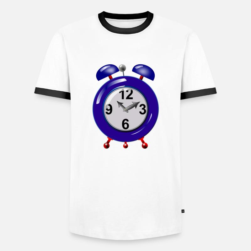 alarm clock - Men's Ringer Shirt - white/black