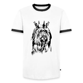 Wäller Krone Dogs Dog Wilsigns - Men's Ringer Shirt - white/black - Front - AI Model Female 172 light (172cm) & AI Model Male 178 dark (178cm)