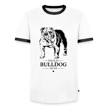 Maman bouledogue anglais bouledogue chiens Wilsigns - T-shirt contrasté Homme - blanc/noir - Devant - AI Model Female 172 light (172cm) & AI Model Male 178 dark (178cm)