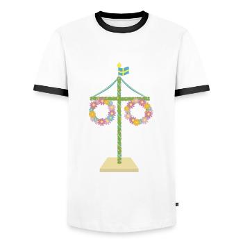 Sweden Sweden Nordic - Men's Ringer Shirt - white/black - Front - AI Model Female 172 light (172cm) & AI Model Male 178 dark (178cm)