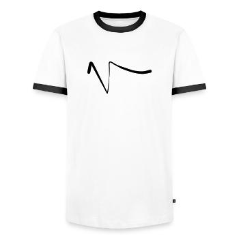 Square Root - Men's Ringer Shirt - white/black - Front - AI Model Female 172 light (172cm) & AI Model Male 178 dark (178cm)