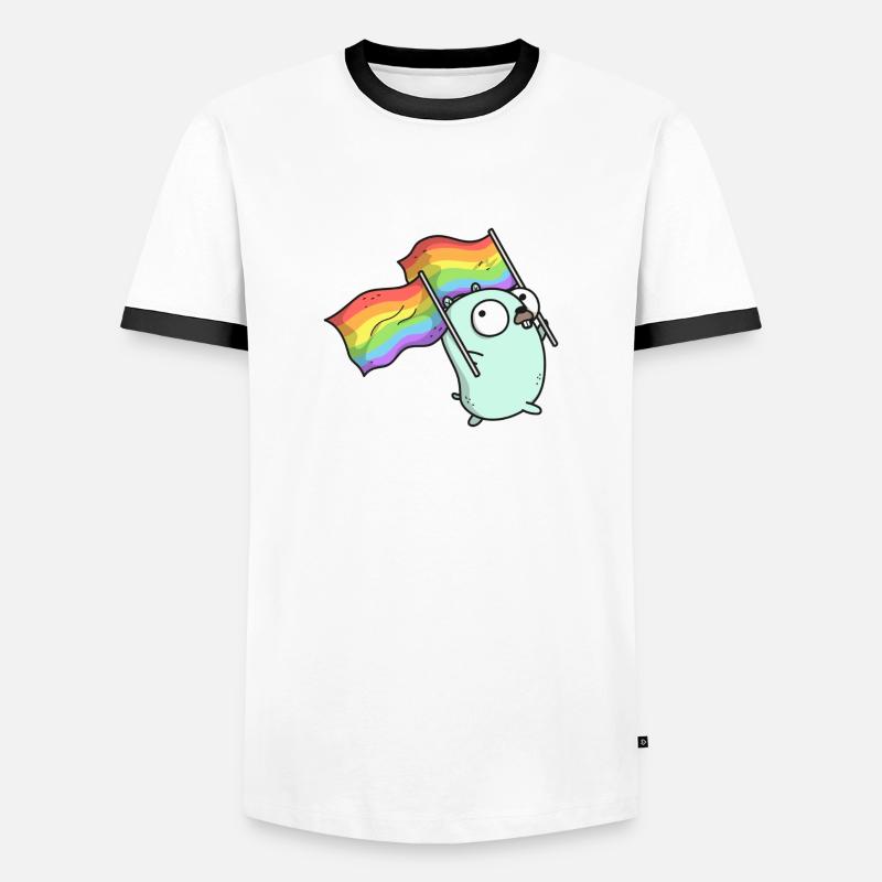 Pride gopher - Men's Ringer Shirt - white/black