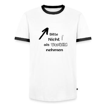 Lustige Sprüche - für Leute mit Humor - Männer Kontrast-T-Shirt - Weiß/Schwarz - Vorne - AI Model Female 172 light (172cm) & AI Model Male 178 dark (178cm)