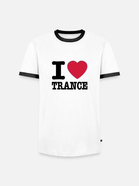 I love trance / I heart trance - Men's Ringer Shirt - white/black