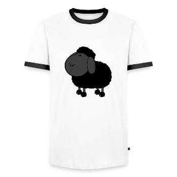 schwarzes Schaf - Männer Kontrast-T-Shirt - Weiß/Schwarz - Vorne - AI Model Female 172 light (172cm) & AI Model Male 178 dark (178cm)