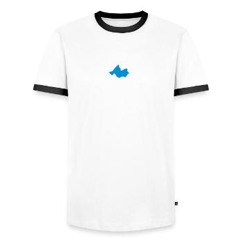 Ski Tour - Männer Kontrast-T-Shirt - Weiß/Schwarz - Vorne - AI Model Female 172 light (172cm) & AI Model Male 178 dark (178cm)