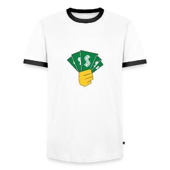 Argent - T-shirt contrasté Homme - blanc/noir - Devant - AI Model Female 172 light (172cm) & AI Model Male 178 dark (178cm)
