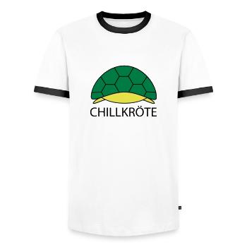 Schildkröte hängt ab - Männer Kontrast-T-Shirt - Weiß/Schwarz - Vorne - AI Model Female 172 light (172cm) & AI Model Male 178 dark (178cm)