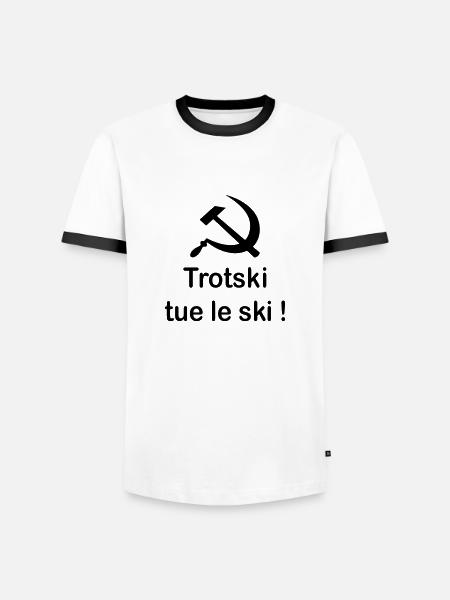 Trotski tue le Ski - T-shirt contrasté Homme - blanc/noir