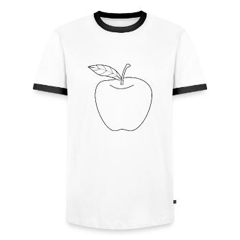 Pomme noir et blanc cadeau idée cadeau - T-shirt contrasté Homme - blanc/noir - Devant - AI Model Female 172 light (172cm) & AI Model Male 178 dark (178cm)