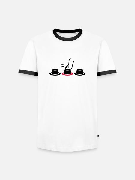 button pusher/ Knopfdrücker (2c) - Men's Ringer Shirt - white/black