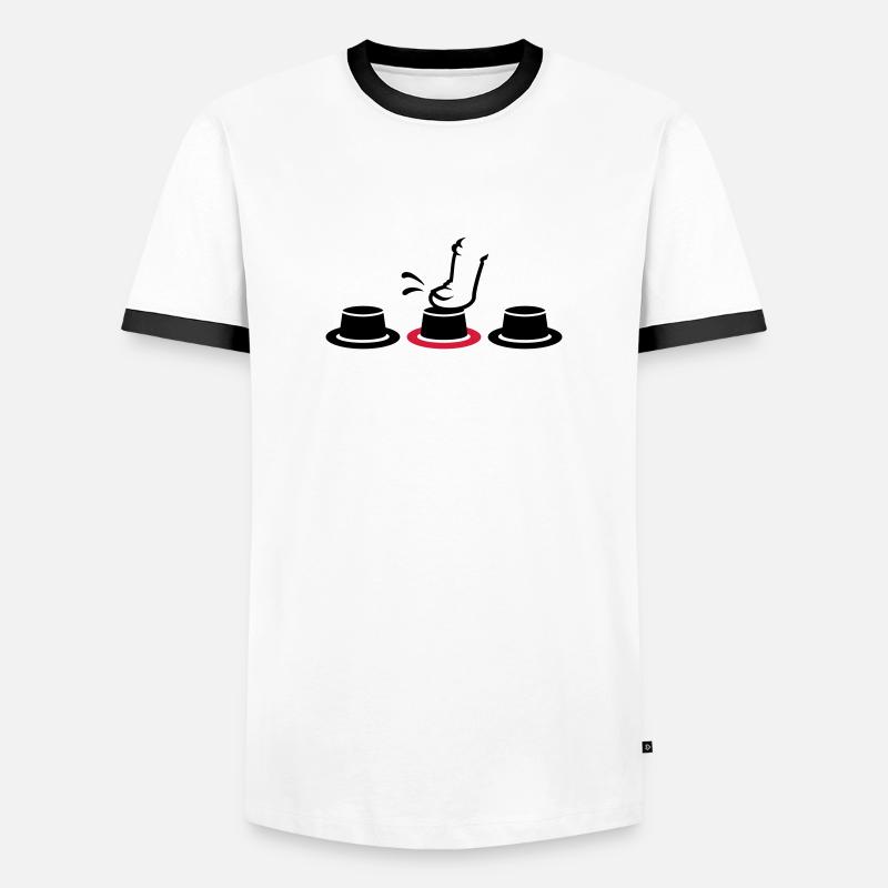 button pusher/ Knopfdrücker (2c) - Männer Kontrast-T-Shirt - Weiß/Schwarz