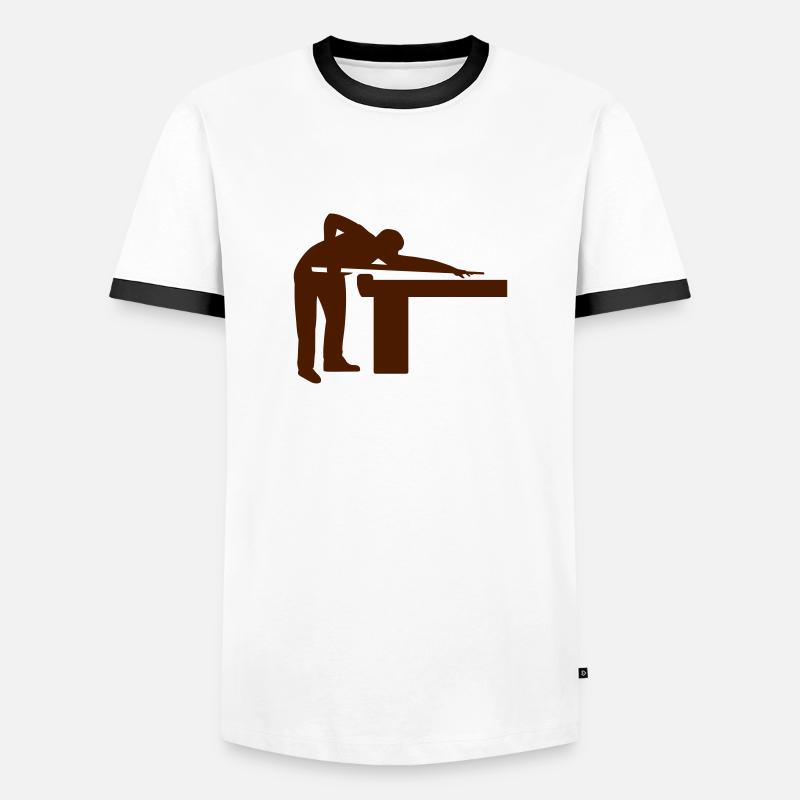 Pool billards - Men's Ringer Shirt - white/black