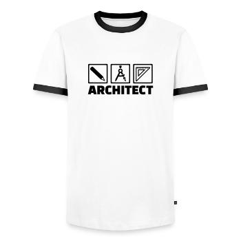 Architecte - T-shirt contrasté Homme - blanc/noir - Devant - AI Model Female 172 light (172cm) & AI Model Male 178 dark (178cm)