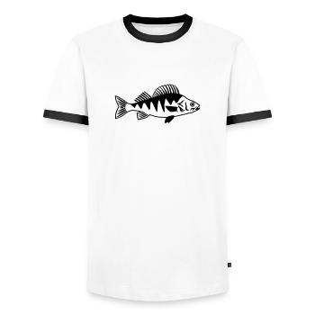 Perch - Men's Ringer Shirt - white/black - Front - AI Model Female 172 light (172cm) & AI Model Male 178 dark (178cm)