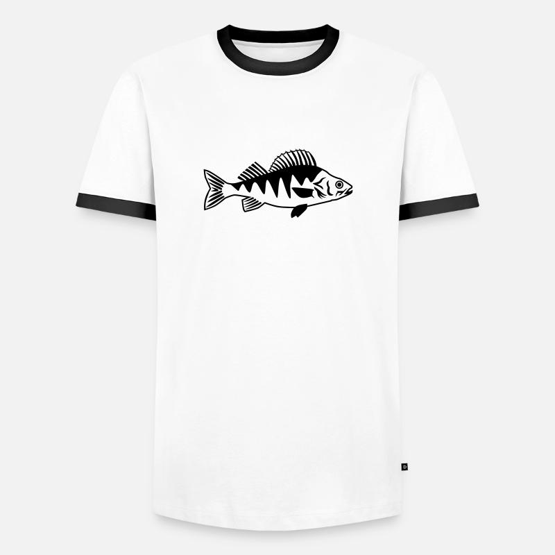 Perch - Men's Ringer Shirt - white/black