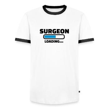 Surgeon - Men's Ringer Shirt - white/black - Front - AI Model Female 172 light (172cm) & AI Model Male 178 dark (178cm)