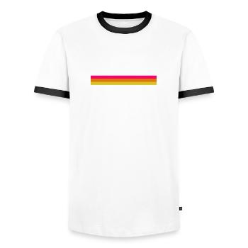 awesome since 1990 - Männer Kontrast-T-Shirt - Weiß/Schwarz - Vorne - AI Model Female 172 light (172cm) & AI Model Male 178 dark (178cm)