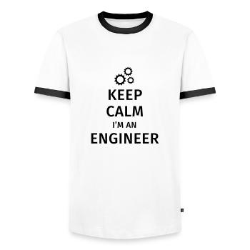 Keep Calm I'm an Engineer - Männer Kontrast-T-Shirt - Weiß/Schwarz - Vorne - AI Model Female 172 light (172cm) & AI Model Male 178 dark (178cm)
