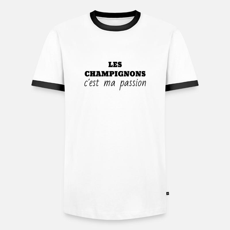 Mushroom / Champignon / Pilz / Picking - Men's Ringer Shirt - white/black