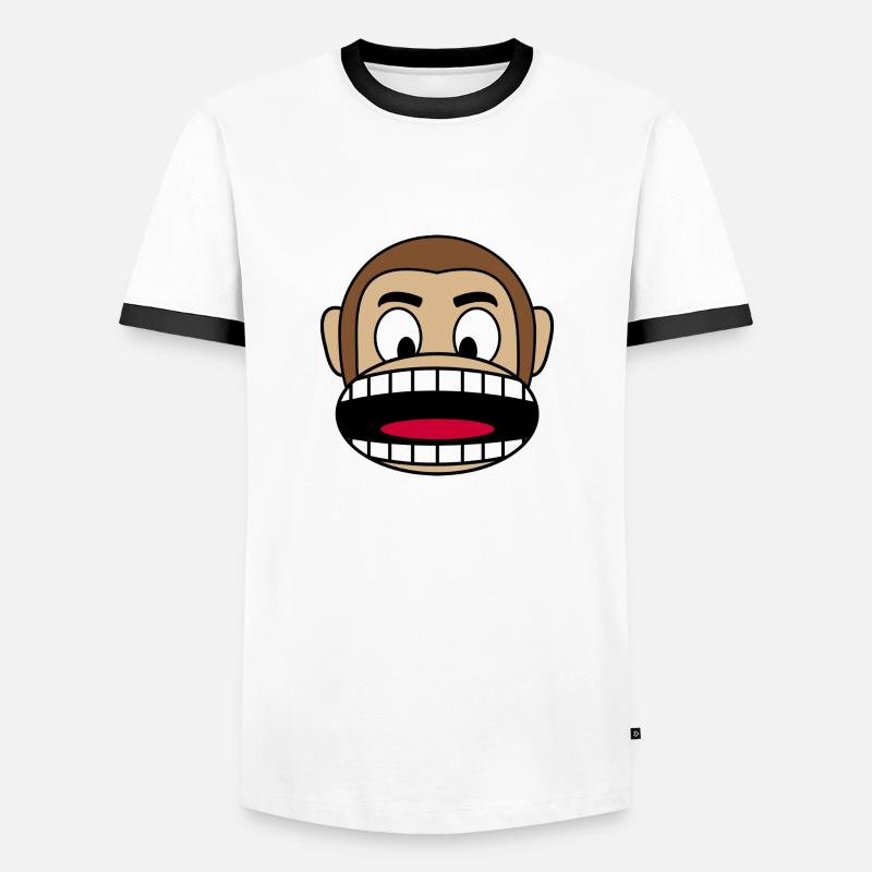 Monkey Face Gift - Men's Ringer Shirt - white/black