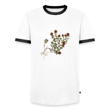 herbes thym romarin persil origan aneth - T-shirt contrasté Homme - blanc/noir - Devant - AI Model Female 172 light (172cm) & AI Model Male 178 dark (178cm)