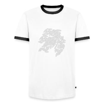 riz sushi nourriture baguettes de riz manger japan1 - T-shirt contrasté Homme - blanc/noir - Devant - AI Model Female 172 light (172cm) & AI Model Male 178 dark (178cm)