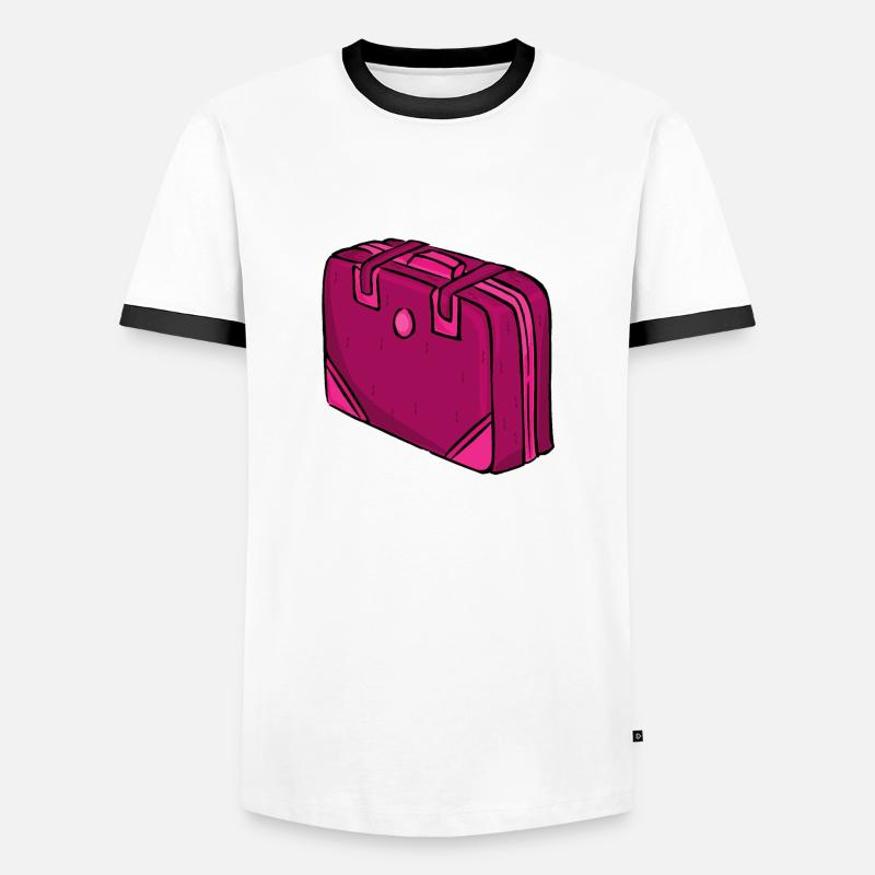 backpack suitcase backpack bag briefcase122 - Men's Ringer Shirt - white/black