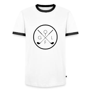 Golf Kreuz Symbol Schläger Ball Club Geschenk - Männer Kontrast-T-Shirt - Weiß/Schwarz - Vorne - AI Model Female 172 light (172cm) & AI Model Male 178 dark (178cm)
