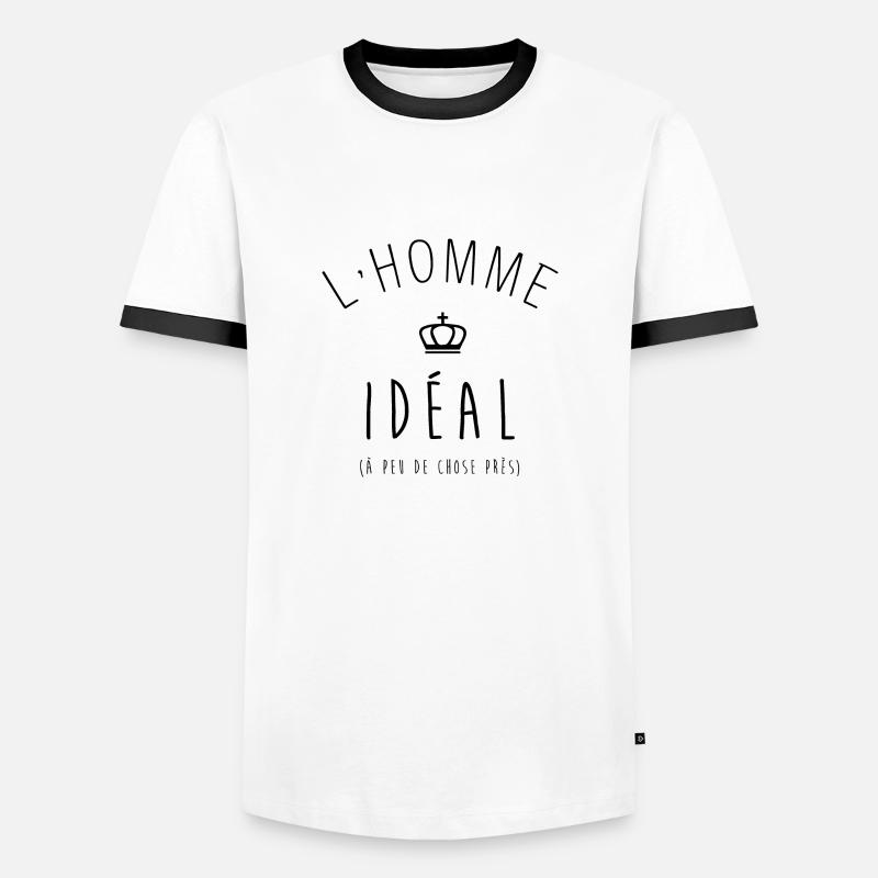 ideal man - Men's Ringer Shirt - white/black