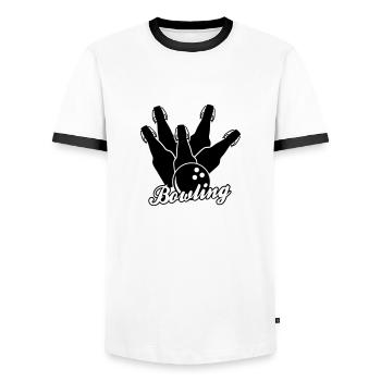 Bier Bowling einfarbig - Männer Kontrast-T-Shirt - Weiß/Schwarz - Vorne - AI Model Female 172 light (172cm) & AI Model Male 178 dark (178cm)