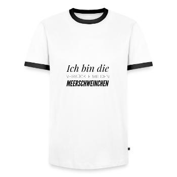Meerschweinchen Haustier Liebe - Männer Kontrast-T-Shirt - Weiß/Schwarz - Vorne - AI Model Female 172 light (172cm) & AI Model Male 178 dark (178cm)
