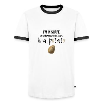 Je suis en forme - T-shirt contrasté Homme - blanc/noir - Devant - AI Model Female 172 light (172cm) & AI Model Male 178 dark (178cm)