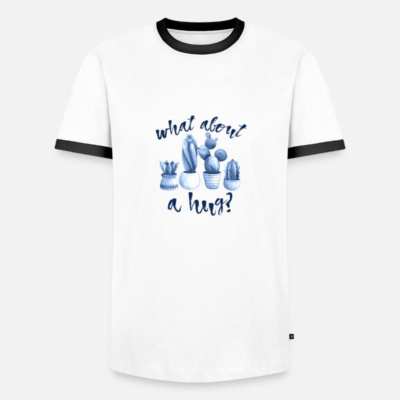 what about a hug? - Men's Ringer Shirt - white/black