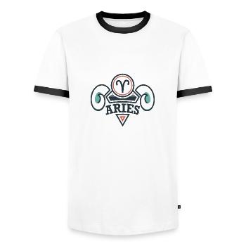 Bélier Bélier Avril Mai cadeau - T-shirt contrasté Homme - blanc/noir - Devant - AI Model Female 172 light (172cm) & AI Model Male 178 dark (178cm)