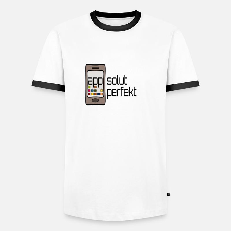 (app)solut perfekt - Männer Kontrast-T-Shirt - Weiß/Schwarz