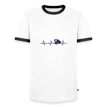 La police de fréquence cardiaque policier cadeau rythme cardiaque - T-shirt contrasté Homme - blanc/noir - Devant - AI Model Female 172 light (172cm) & AI Model Male 178 dark (178cm)