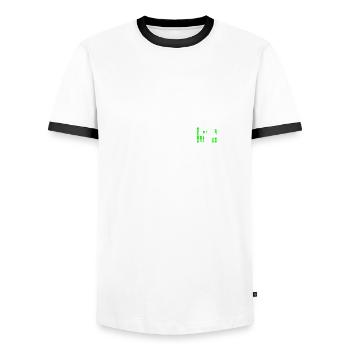 Dj evolution development music turntable - Men's Ringer Shirt - white/black - Front - AI Model Female 172 light (172cm) & AI Model Male 178 dark (178cm)