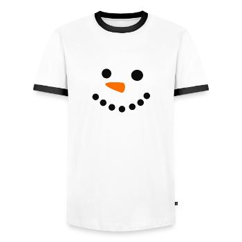 I am a snowman! - Men's Ringer Shirt - white/black - Front - AI Model Female 172 light (172cm) & AI Model Male 178 dark (178cm)