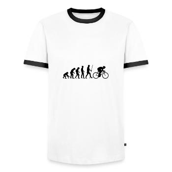 Evolution Racing comme un cadeau - T-shirt contrasté Homme - blanc/noir - Devant - AI Model Female 172 light (172cm) & AI Model Male 178 dark (178cm)