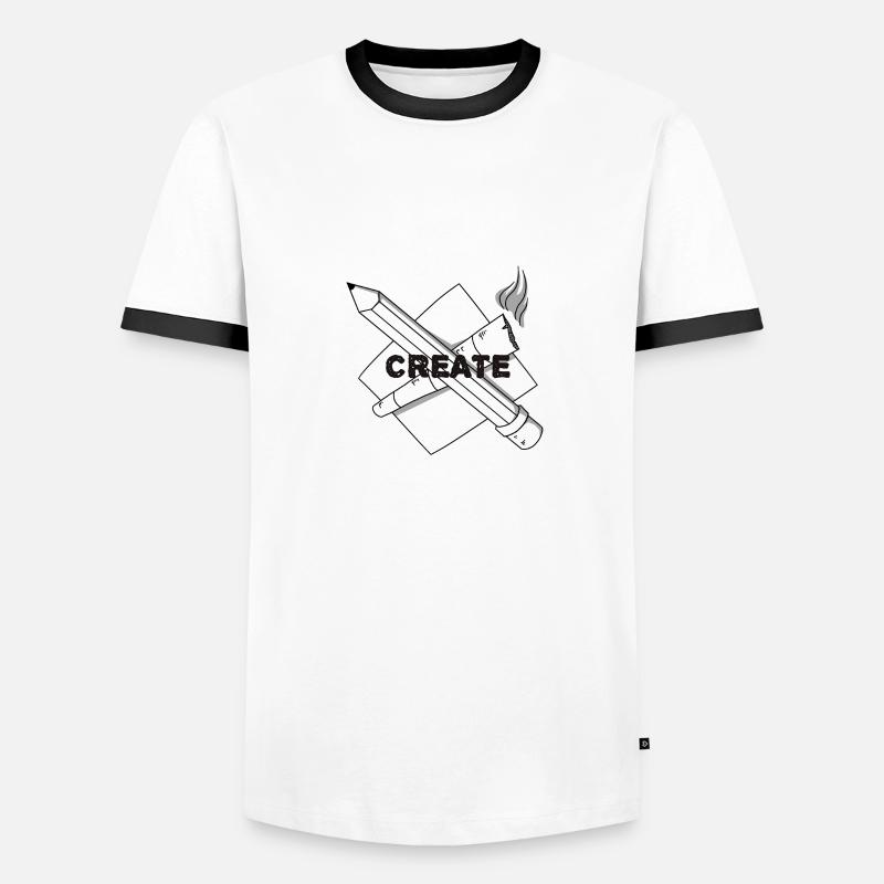 Create - Men's Ringer Shirt - white/black