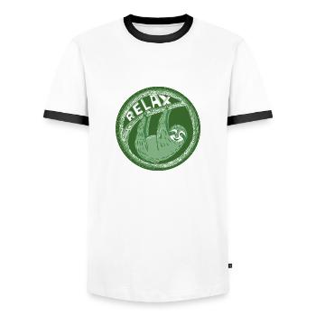 RELAX - indolence vert clair - T-shirt contrasté Homme - blanc/noir - Devant - AI Model Female 172 light (172cm) & AI Model Male 178 dark (178cm)