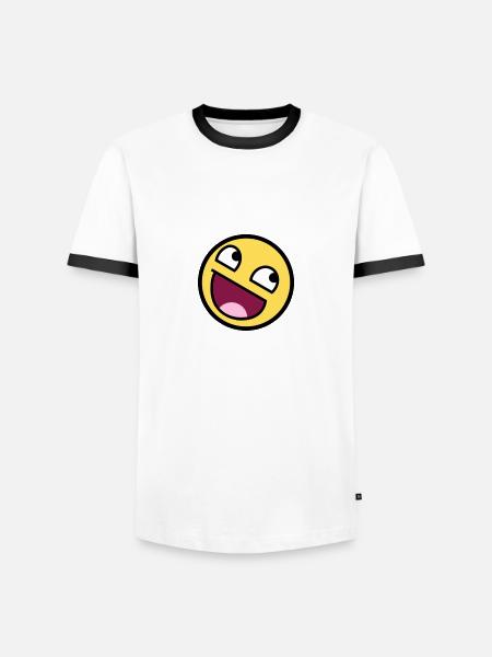 Smiley - Männer Kontrast-T-Shirt - Weiß/Schwarz