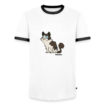 Katze - Ragdoll - Männer Kontrast-T-Shirt - Weiß/Schwarz - Vorne - AI Model Female 172 light (172cm) & AI Model Male 178 dark (178cm)